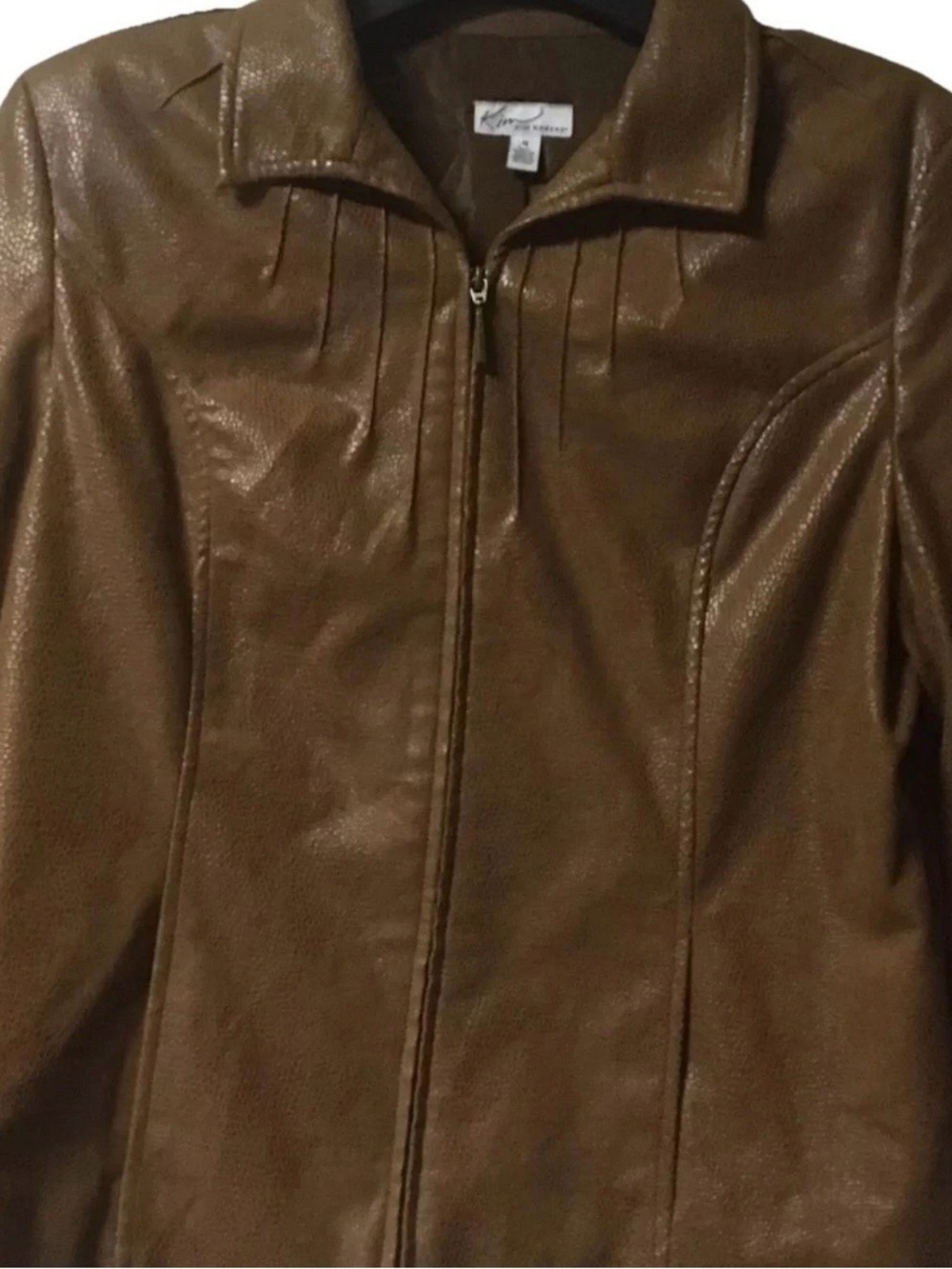 Kim Rogers ~ Women’s ~ Jacket ~ Size 14 ~ Large ~ Faux Leather ~ Brown ~Full Zip